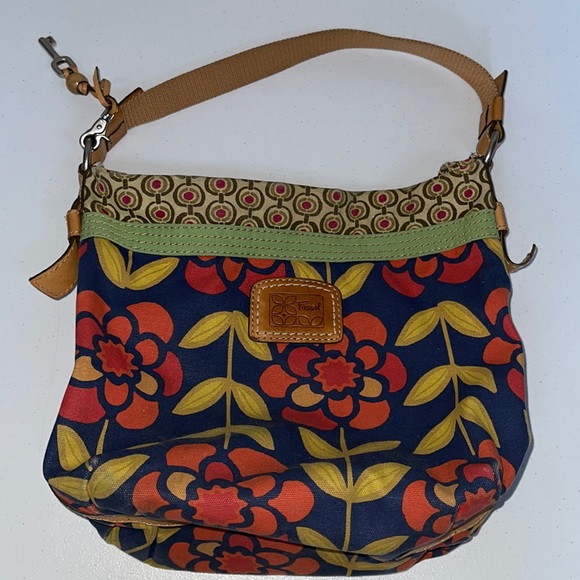 Fossil Handbags - Fossil canvas Hobo bag